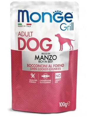 Пауч Monge dog grill 100g телешко