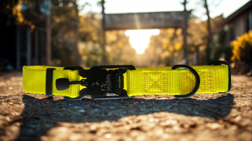 Нашийник с повод Тактикал жълт - М