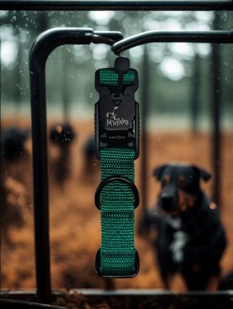 Нашийник с повод Тактикал тъмно зелен - М