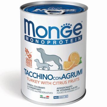 Monge Mono Dog пастет пуешко с цитрус 400гр