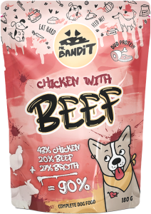 Bandit пауч пиле с говеждо 180 гр