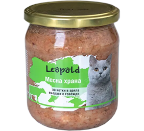 Leopold Cat - с говеждо месо, буркан, 460 g