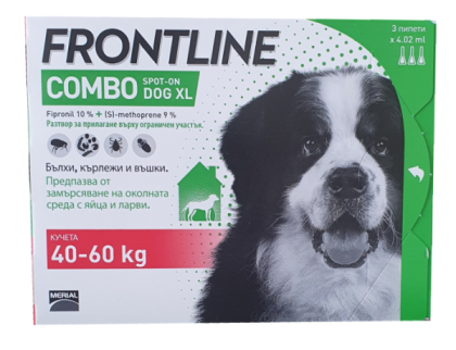 Фронтлайн комбо 40 - 60 кг - спот он 3 бр