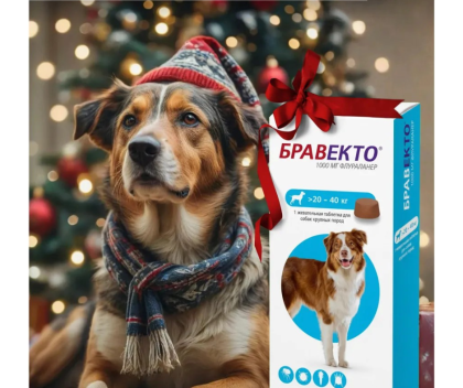 Таблетка за дъвчене Бравекто куче до 40 кг