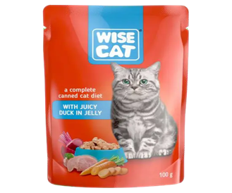 WISE CAT Пауч-патешко в сос 24 x100 г.
