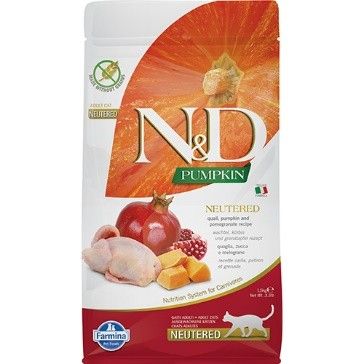 ND cat neutered 5kg кастр коте тиква с пъдпъдък