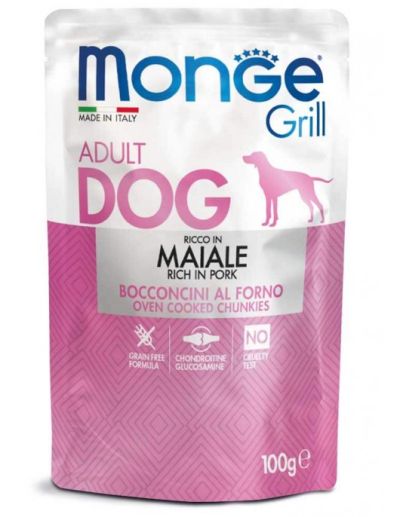 Пауч Monge dog grill 100g свинско